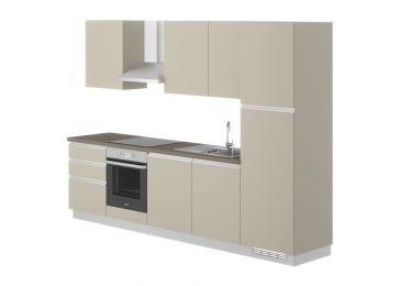 Blok kuhinja, Nera kašmir/kašmir/tabacco/hladnjak D, 300 cm S15