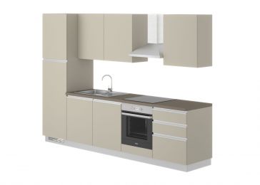 Blok kuhinja, Nera kašmir/kašmir/tabacco/hladnjak L, 300 cm S15